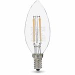 AmazonBasics 60W Equivalent, Clear, Soft White, Dimmable, 15,000 Hour Lifetime, B11 (E12 Candelabra Base) LED Light Bulb | 6-Pack