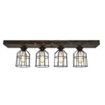 West Ninth Vintage Flush Wood Mount Ceiling Light | Perfect Indoor Farmhouse Home Decor with Light Cages