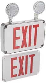 Morris 73456 LED Wet Location Combo Exit Sign and Emergency Light, Red Legend, White