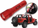 Jeep Wrangler Accessories Firecracker Red (Rubicon Red) Colored LED Flashlight with Roll Bar Holster. Holster fits Jeep Jk rollbar also. Color match is for 2018-2019 Jeep JL Accessories, 1000 Lumens