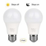 Dusk to Dawn LED Light Bulb 7W E26/E27 2700k Warm White, Sensor Light Bulb with Photo Sensor, Automatic On & Off for Outdoor Front Back Porch, Yard, Patio, Garage, Garden Security Lighting(2 Pack)