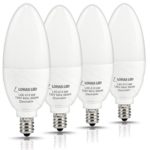 LOHAS Dimmable Candelabra Bulb LED, 5000K Daylight E12 Candelabra Base Light LED, 75W Light Bulbs Equivalent(8W), 750 Lumens, Kitchen Chandelier Light for Lamp Fixtures, 120 Volts(Pack of 4)