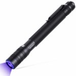 INFRAY LED Rechargeable Pen Flashlight, Pocket-Sized Penlight with Super Bright CREE LED, Adjustable Focus, IPX5 Water-Resistant, NiMH Battery Included, 2 Modes (High/Low) (Black light)