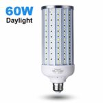 60 Watt LED Corn Light Bulb(500W Equivalent),5500 Lumen 6500K,Cool Daylight White LED Street and Area Light,E26/E27 Medium Base,for Outdoor Indoor Garage Factory Warehouse High Bay Barn and More