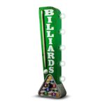 American Art Decor Billiards Pool Cue Vintage Double Sided Marquee LED Sign for Man Cave Bar Garage