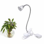 Hgrope 5W LED Grow Light Desk Lamp Clamp Flexible Neck for Hydroponic and Indoor Plants
