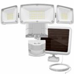 Solar Lights Outdoor, AmeriTop Super Bright LED Solar Motion Sensor Lights with Wide Angle Illumination; 1500LM 6000K, 3 Adjustable Heads, IP65 Waterproof Outdoor Security Lighting