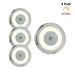 Genuine Marine RV Boat Touch Ceiling LED Light DC 12V 3W 2800K Soft White Full Aluminum Tap Light, Stepless Dimmable, Surface Mount and Hidden Fasteners Design, Stainless Steel Screws Included (4pk)