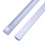 LED Tube Light,Double Side V Shape Integrated Bulb Lamp, 8FT 72W (150W Fluorescent Equivalent), Works Without T8 Ballast, Plug and Play, Clear Lens Cover, Cold White 6000K – Pack of 25 Units