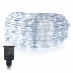WYZworks 100′ feet Cool White 3/8″ LED Rope Lights | UL & ETL Certified IP65 Water Resistant Flexible 2 Wire Accent Holiday Christmas Party Decoration Indoor/Outdoor Lighting