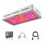 Ustar 1500W LED Grow Light Full Spectrum Growing Lamp, Indoor Plants Lights for Greenhouse and Indoor Plants Veg and Flower – ON/Off Switch and Dasiy Chain, Incluedes a Hygrometer (150 LEDs – White)