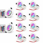 Pack of 10 LED Color Changing Recessed Lighting 3W RGB Downlight Ceiling Light with Remote Control