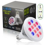 12W LED Grow Light Bulb by Vemotix- Plant Light Bulb E26 – Bulbs for Indoor Garden Greenhouse and Hydroponic Plants (Package May Vary)