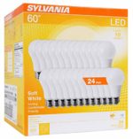 Sylvania Home Lighting 74765 A19 Efficient 8.5W Soft White 2700K 60W Equivalent A29 LED Light Bulb (24 Pack), Count (Renewed)