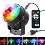 T-Sun LED Party Lights, 3W Crystal Strobe Ball LED Stage Lamp Laser Stage Effect Light with Remote Control for DJ, KTV, Disco, Birthday Party