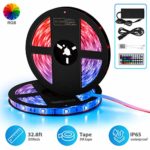 A-DUDU 2019 Upgrated LED Strip Lights, 32.8ft 300LEDs SMD 5050 RGB Waterproof Flexible LED Rope Lights, Multi-Color Changing with 44 Key IR Remote, Tape Light Kit Ideal for Home, Kitchen, Party, Room