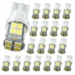 T10 Car RV LED Wedge Bulbs – MuHize Super Bright 6000K White DC 12V 20SMD (2019 New Design), for Camper Interior Map Dome Lights, Replacement 194 168 W5W Lamp, 2 Years Warranty (Pack of 20)