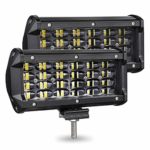 AMBOTHER Light Bar 7 Inch 240w 24,000lm LED Off Road Lights Pods Spot Beam Fog Driving Work Light for Truck 4×4 ATV ATV SUV Boat Jeep Tractor Marine etc. Quad Row, 2 Year Warranty, 2 Pack