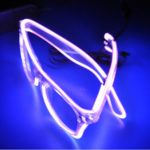TILO LED Rave Sunglasses White Multicolor Frame EL Wire Glow Colorful Flashing Safety Light up Glasses for Festivals DJ Bright Light Holiday Gift (White)