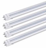 4 Ft LED Tube Light Bulb 2 Pin G13 Base 18W,Dual-End Powered, Work Without T8 T10 T12 Ballast (Replace 48inch 48W T8 LED Shop Light Tube)2160 Lumens 6000K Cold White Clear Cover AC 85-265V 4 Pack