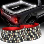 ROSI 60” Truck Bed Lights LED Strip Flexible Light with On-Off Switch Fuse 2-Way Splitter Cable for Cargo Boat Pickup RV SUV, No-Drill, 1 Year Warranty, White Light, 2 PCS