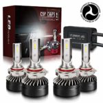TURBOSII DOT Approved 9005 HB3 H10 9006 HB4 LED Headlight Bulbs Hi Lo Beam CSP Chips Combo Conversion Kit 6000K Xenon White IP67-4 Pack For Ford Expedition Toyota Sienna 4Runner Camry Honda Odyssey