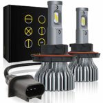 AUXITO-H13 9008 LED Headlight Bulbs Conversion Kit Newest Fanless and High Low Beam Adjustable 9000 Lumens Super Bright Xenon White 6000K All-in-One Headlight Lamp, 2 Years Warranty