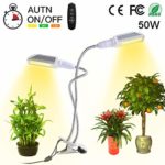 Full Spectrum LED Grow Light, 50W Grow Lamp with Adjustable Gooseneck & Replaceable Bulb, Perfect for Vegetable, Flowers and Fruits