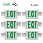 Ainfox 6 Pack LED Exit Sign Emergency Wall Light, Back -up Letter Cover (green/6pack)