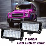 7 Inch Led Light Pods, ZUULLEN Light Bars 240W 24000LM Quad Row LED Spotlight, IP68 Waterproof Super Bright Anti-glare Flood Driving Light, for 4X4 Trucks Jeep ATV UTV SUV Boat (2 Pack)