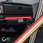 ONLINE LED STORE 60″ Tailgate Light Bar w/Amber Sequential Turn Signal [~1,200 LEDs] [Running/Reverse/Brake] [Plug n Play] Rear Tail Light Bar for Pickup Trucks