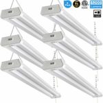 Linkable LED Shop Light for Garage, 42W 5200lm 4FT, 6000-6500K Daylight White, with Pull Chain (ON/Off) cETLus Listed, 5-Year-Warranty, 6000K (6PK)