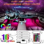 Unifilar Car LED Strip Light, EJ’s SUPER CAR 4pcs 48 LED Multicolor Music Car Interior Lights Under Dash Lighting,Upgraded 24-key RF Wireless Remote Control and Sound Active Function,DC 12V…