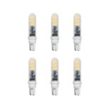 Makergroup T5 T10 Wedge Base LED Light Bulbs 12VAC/DC 2Watt Warm White 2700K-3000K for Outdoor Landscape Lighting Deck Stair Step Path Lights and Automotive RV Travel Tailer Lights 6-Pack
