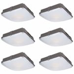 Hykolity 40W LED Canopy Light, 4800lm Outdoor LED Parking Garage Lights, Wet Rated Low Bay Soffit Lighting Fixture for Apartment Carport, 5000K, 1-10V Dimmable [150W MH Equivalent] – 6 Pack