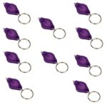 LUMAND 10 Pack Uv Mini LED Flashlight Keychain Torch Light Lamp Id Currency Passports Detector (10Pcs, Purple)