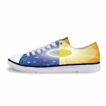 Apartment Decor Soft Low Top Canvas Shoes,Split Design with Stars in The Sky and Sun Beams Light Solar Balance Image for Women,US 6