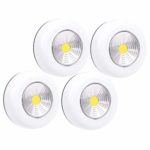 4-Pack PL20 Wireless LED Puck Light | LED Under Cabinet Lighting | Closet Light | Battery Powered Lights | Under Counter Lighting | Stick On Push Lights | Batteries Included