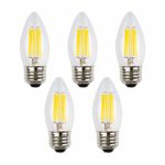 OPALRAY 12V Low Voltage LED Bulb, 6W Dimmable with 12V DC Dimmer, 2700K Warm White Light, E26 Medium Base, Clear Glass Torpedo Tip, 600Lm 60W Incandescent Equivalent, 12 Volts Power Operated, 5-Pack