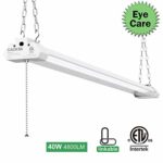 Linkable LED Shop Light for garages, 4FT 40W 4800LM 5000K Daylight, led Ceiling Lights, CACKSS Led Strip Shop Lights, Workshop Lighting Hanging or FlushMount, with Pull Chain ETL- 1 Pack