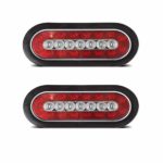 Xiker 2 PCS Led Marker Light 6.5″ Inch Oval Trailer Lights Truck Brake Stop Turn Tail Lights Surface Mount Red White 23 LED Flange Taillights Red Stop Brake Tail Running Light