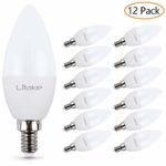 Litake E12 LED Bulbs, LED Candelabra Bulbs 60 Watt,Warm White/2700K LED Candle Light Bulbs, Non-Dimmable LED Chandelier Bulbs, 12 Pack