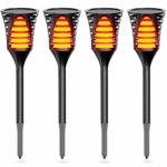 InnoGear Solar Lights Outdoor, Upgraded LED Flame Light 3 Working Modes Flicker Flickering Torch Wall Path Light Waterproof Spotlights Decorative In-Ground Landscape Lighting Auto On/Off, Pack of 4