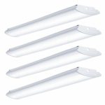 AntLux 4FT LED Wraparound Light Flush Mount Garage Shop Lights, 50W 5600 Lumens, 4000K, 4 Foot LED Wrap Light, 4ft Integrated Linear Puff Ceiling Lighting Fixture for Workshop, Office, Kitchen, 4 Pack