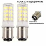 5W Ba15d LED Light Bulb AC/DC 12V Daylight 6000K 35W Equivalent, Double Connect SBC Bayonet Ba15d 1141 1156 1073 1093 LED Replacement Lamp for Interior RV Camper Lighting (Pack of 2)
