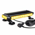AT-HAIHAN Amber Mini Lightbar Rooftop Emergency Hazard Warning Strobe Light w/Dual Strong Magnetic Base, 30W LED, IP65 Waterproof for Snow Plow, Trucks or Construction Vehicles