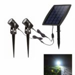 LED Landscape Solar Spot lights Waterproof Outdoor Solar Spotlight for Backyard Driveway Patio Gardens Lawn,Dusk to Dawn Auto On Off (6000K-Daylight)