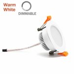 3 inch Dimmable LED Downlight, 110V 5W, 3000K Warm White Retrofit Recessed Lighting, CRI 80 with LED Driver, No Can Needed