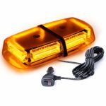 VKGAT 48 LED Roof Top Strobe Lights, Emergency Hazard Warning Safety Flashing LED Mini Bar Strobe Light for Truck Car Snow Plow Vehicles, Waterproof and Magnetic Mount (Amber)