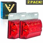 (2 Pack) Voltage Automotive Red LED Side Marker Lights 3.4 inch Dual Function Ground-illuminating 12V